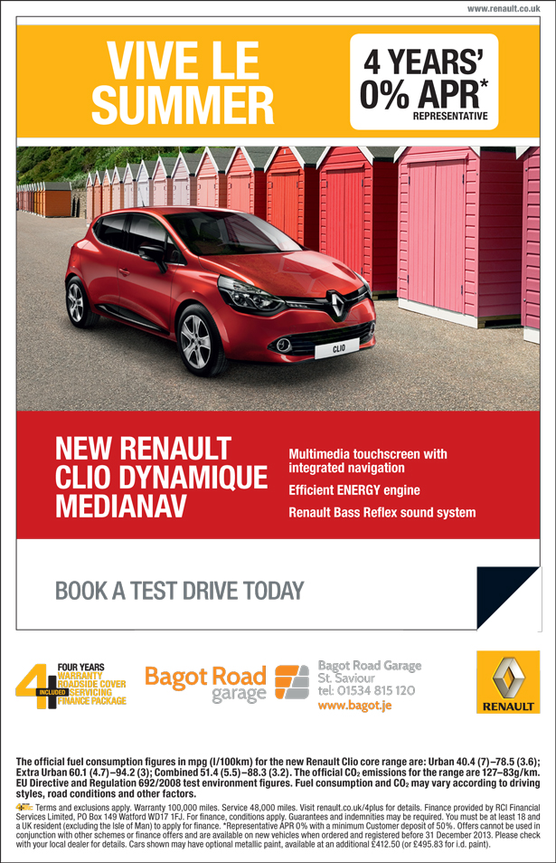 4 Years 0% APR on New Renault Clio. 