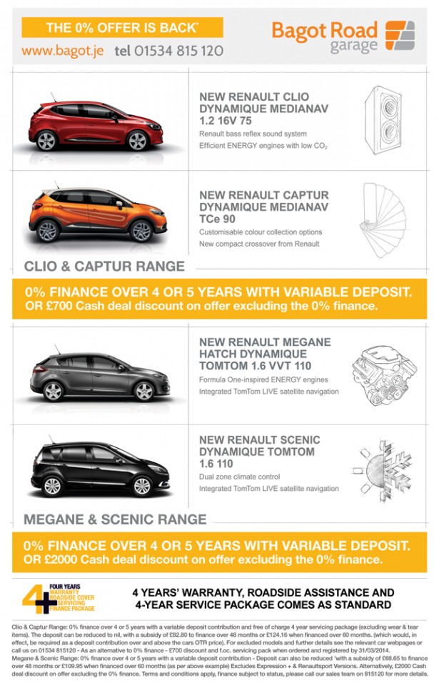 Zero Percent Finance on Selected New Reanult Cars